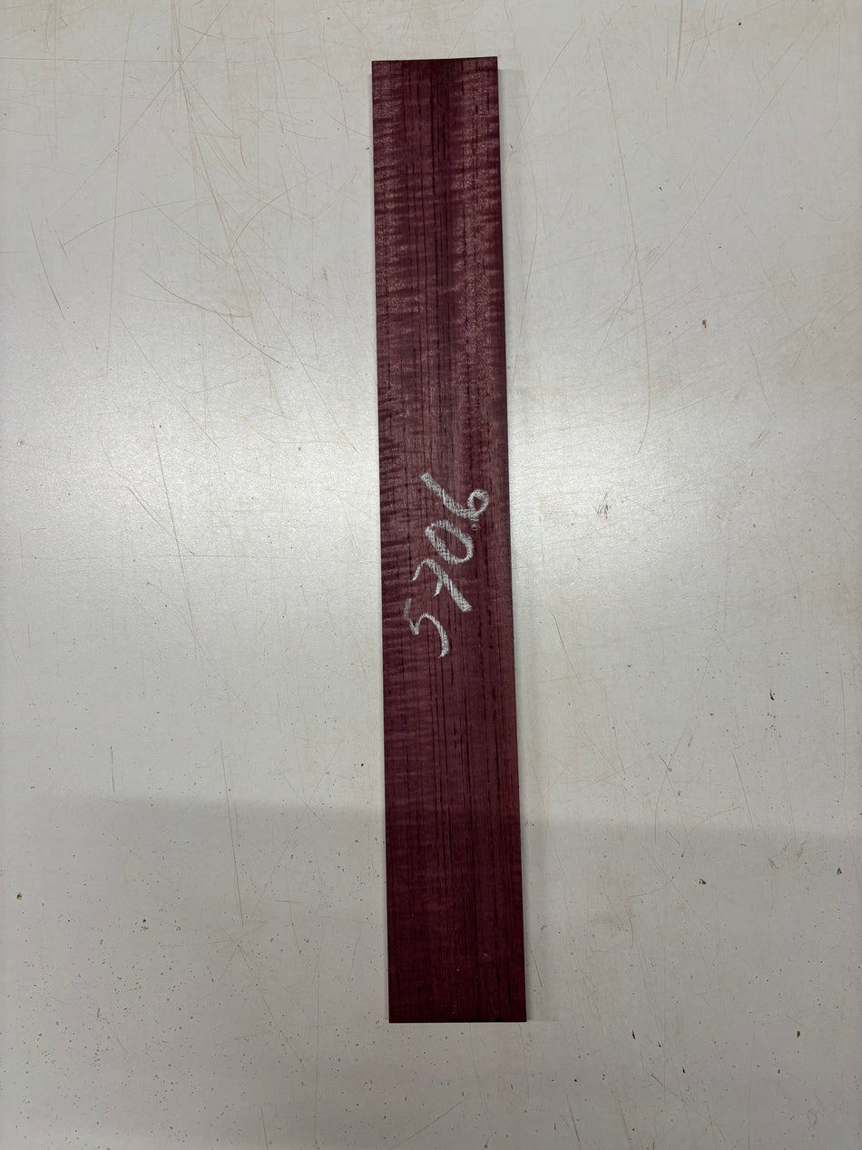 1 Piece, Flame Purpleheart Fingerboard Blank 21"x2-7/8"x3/8"#5706