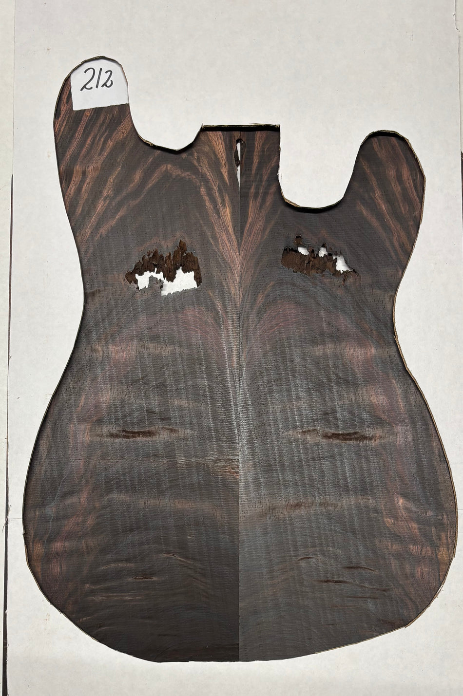 Rare Wild Grain Brazilian Rosewood Guitar Drop Top - 21" x 7-1/8" x 1/4" #212