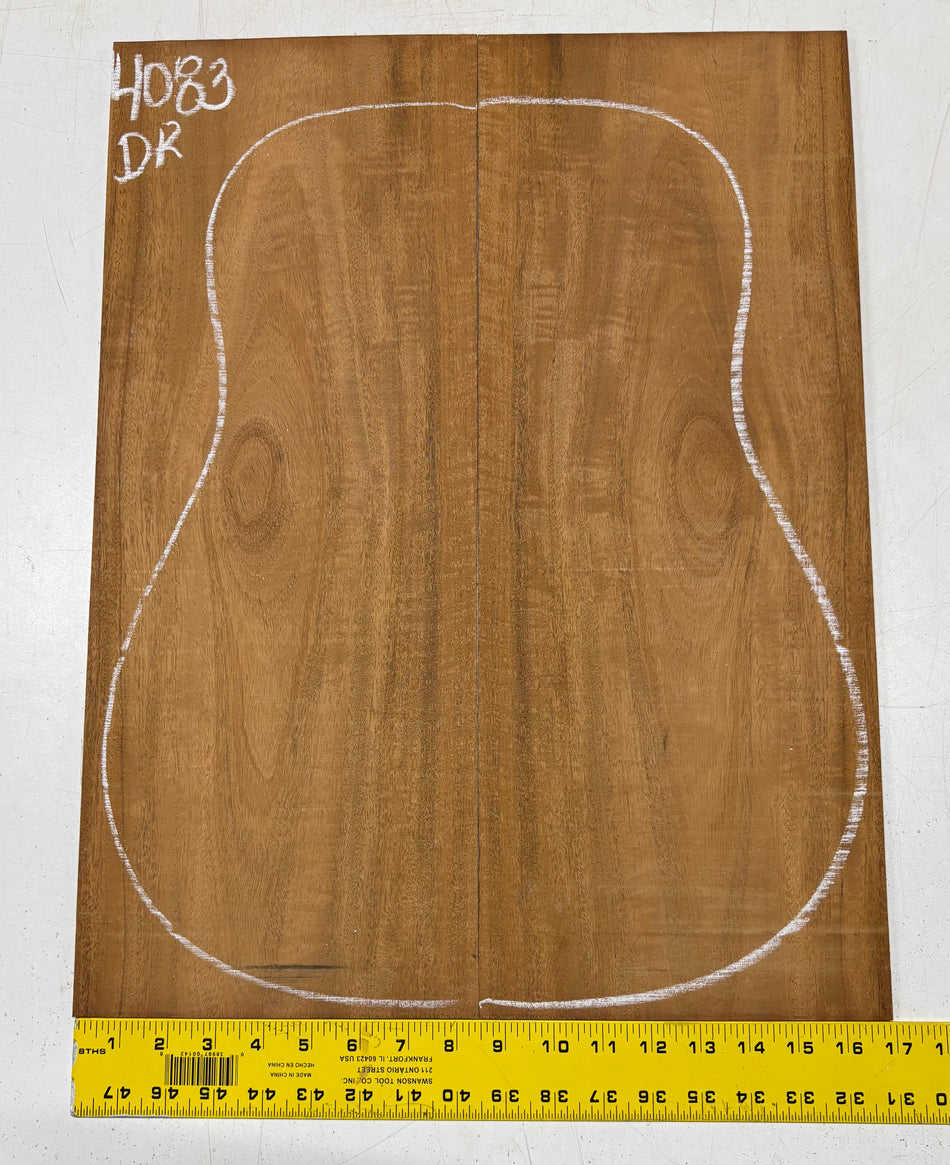 Flame Genuine Mahogany Dreadnought Guitar Back Set #4083