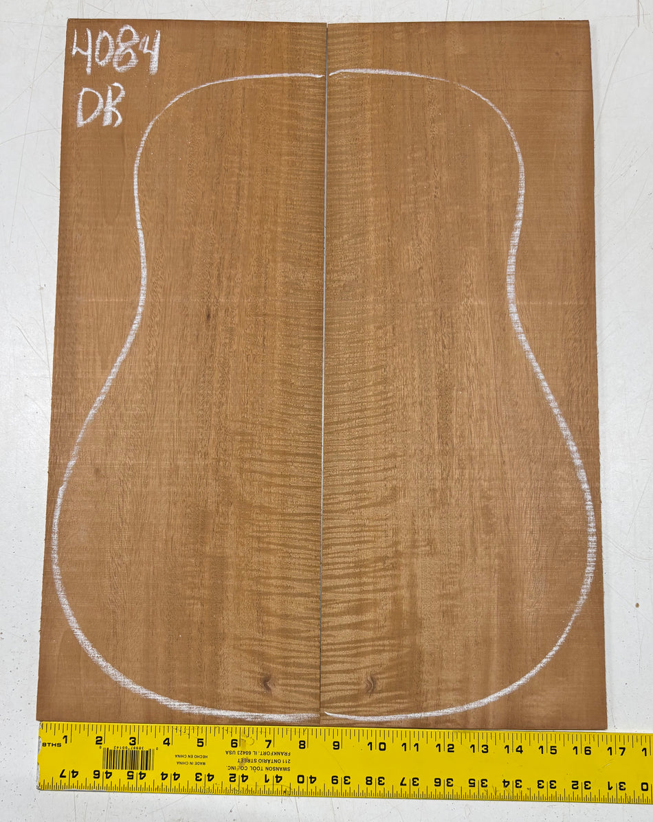 Flame Genuine Mahogany Dreadnought Guitar Back Set #4084