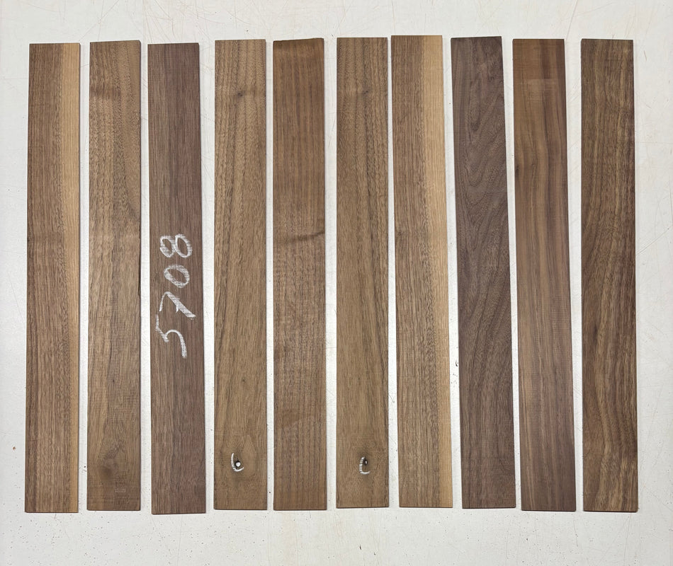 10 Pack, Black Walnut Thin Stock Lumber 18"x2"x1/8"#5708