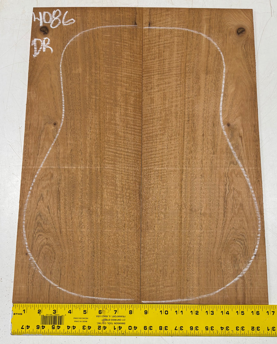 Flame Genuine Mahogany Dreadnought Guitar Back Set #4086