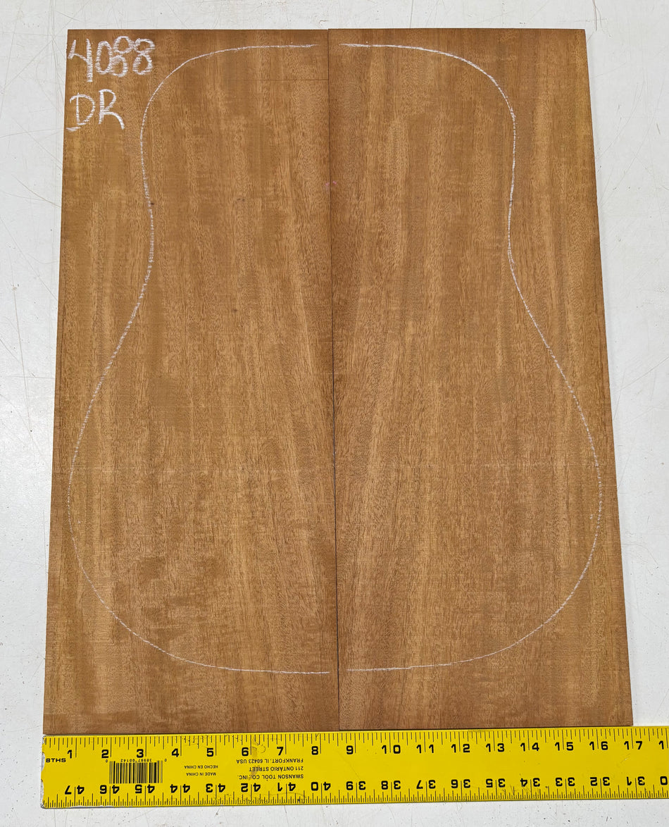 Flame Genuine Mahogany Dreadnought Guitar Back Set #4088