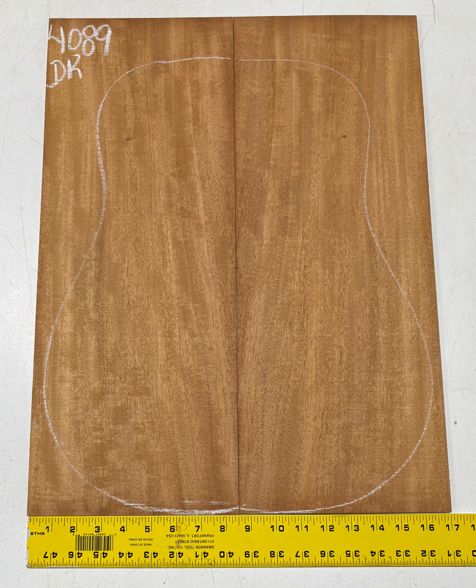 Flame Genuine Mahogany Dreadnought Guitar Back Set #4089