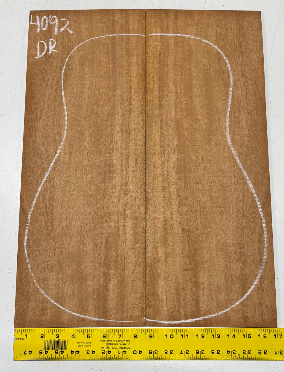 Flame Genuine Mahogany Dreadnought Guitar Back Set #4092