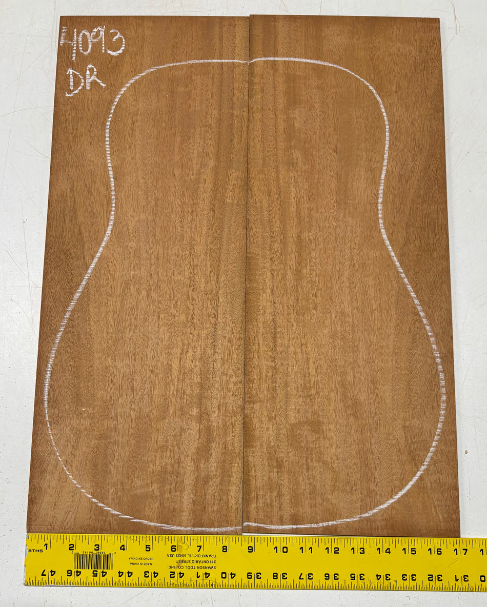 Flame Genuine Mahogany Dreadnought Guitar Back Set #4093