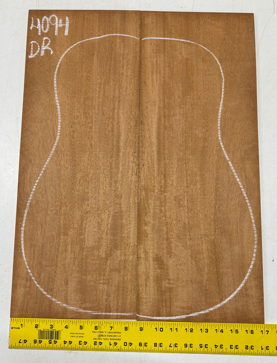 Flame Genuine Mahogany Dreadnought Guitar Back Set #4094
