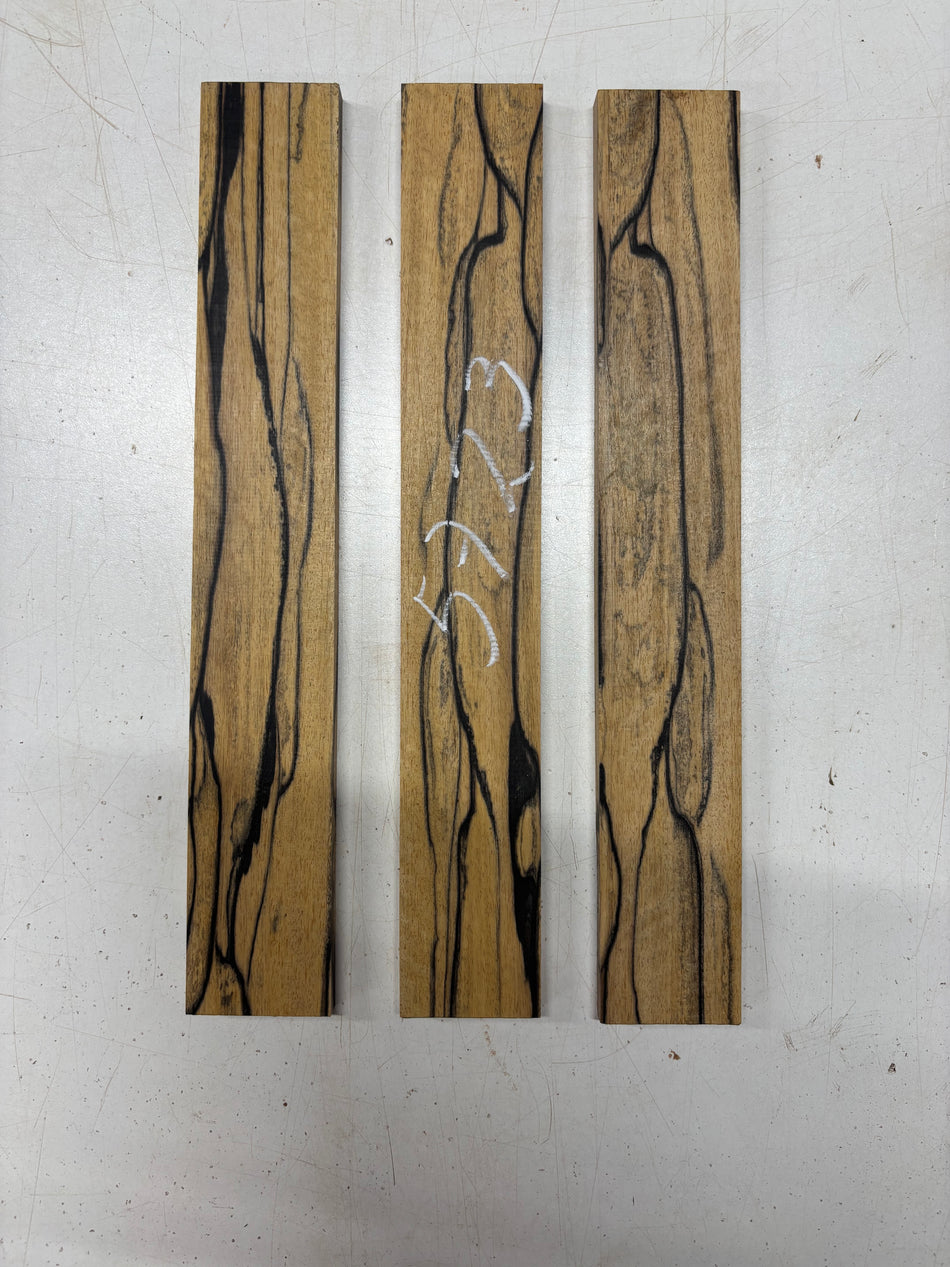 3 Pack, Black And White Ebony Thin Stock Lumber 12"x1-7/8"x3/8"#5723