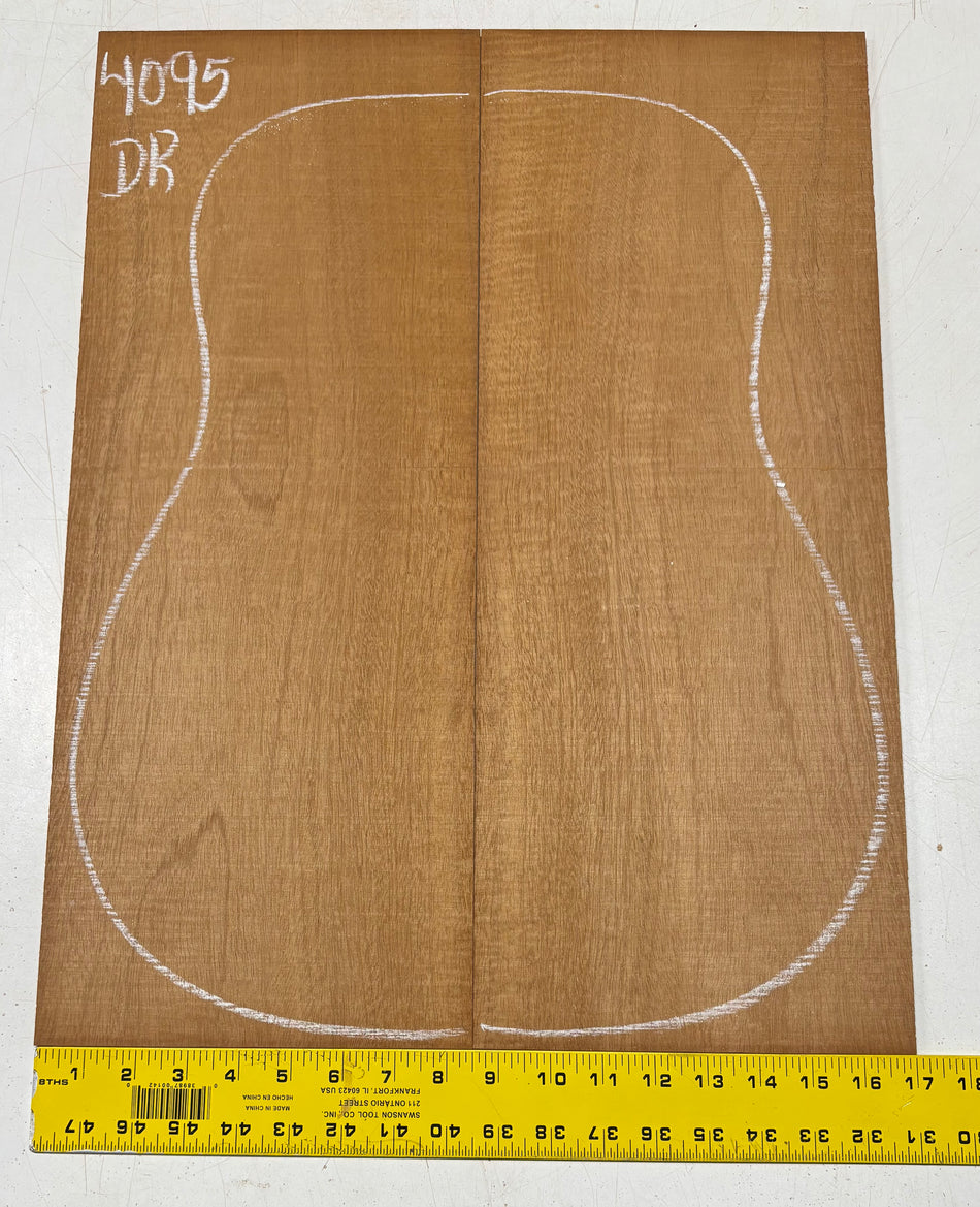 Flame Genuine Mahogany Dreadnought Guitar Back Set #4095