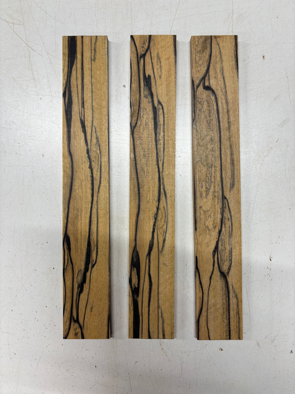 3 Pack, Black And White Ebony Thin Stock Lumber 12"x1-7/8"x3/8"#5723