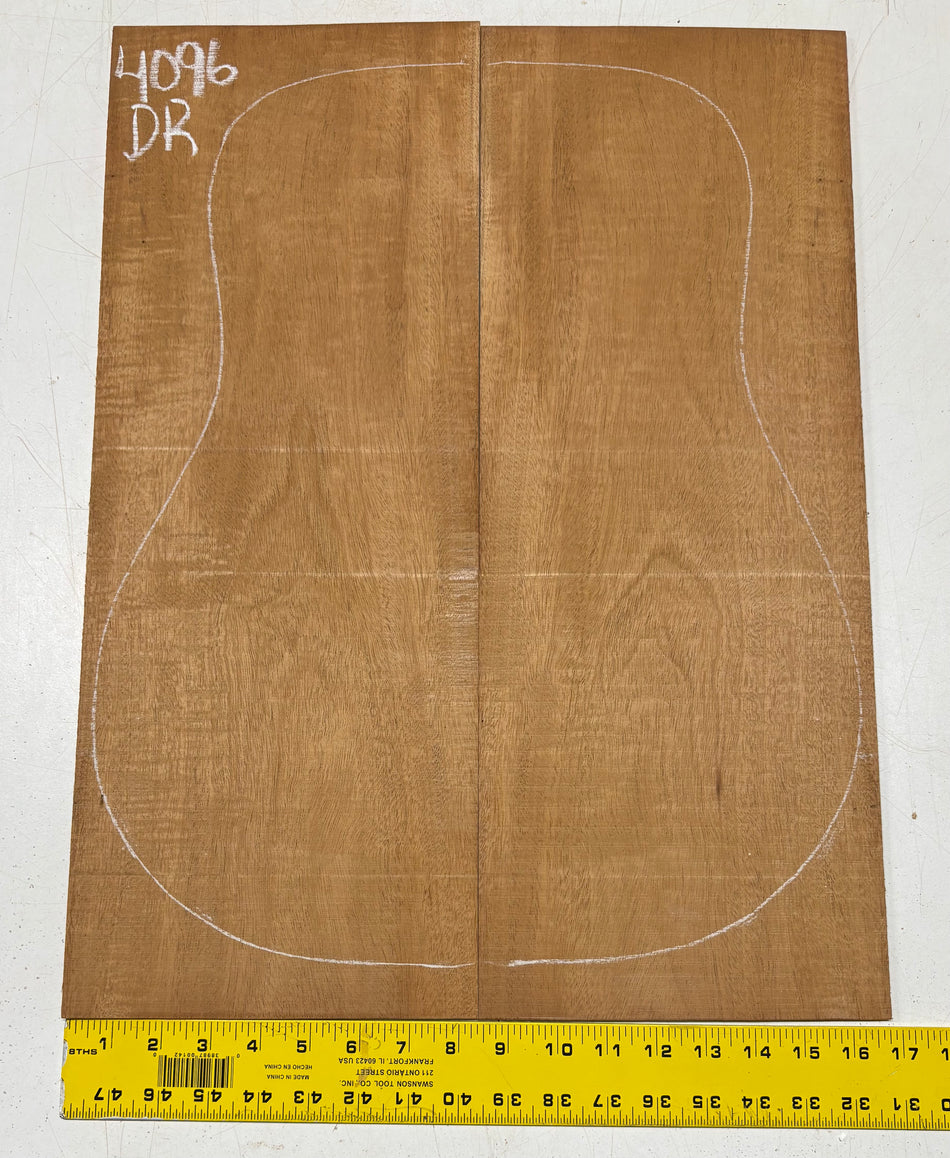 Flame Genuine Mahogany Dreadnought Guitar Back Set #4096