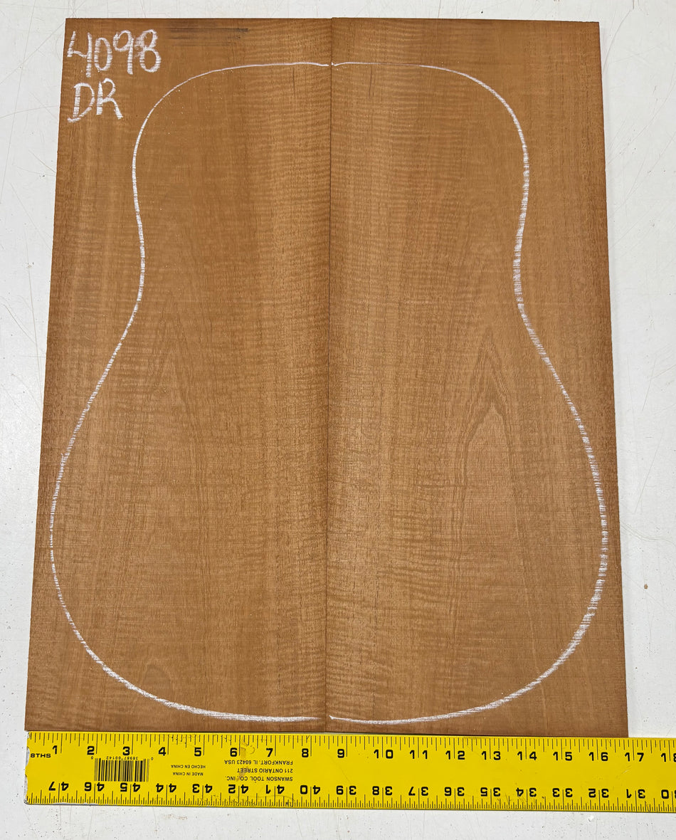 Flame Genuine Mahogany Dreadnought Guitar Back Set #4098