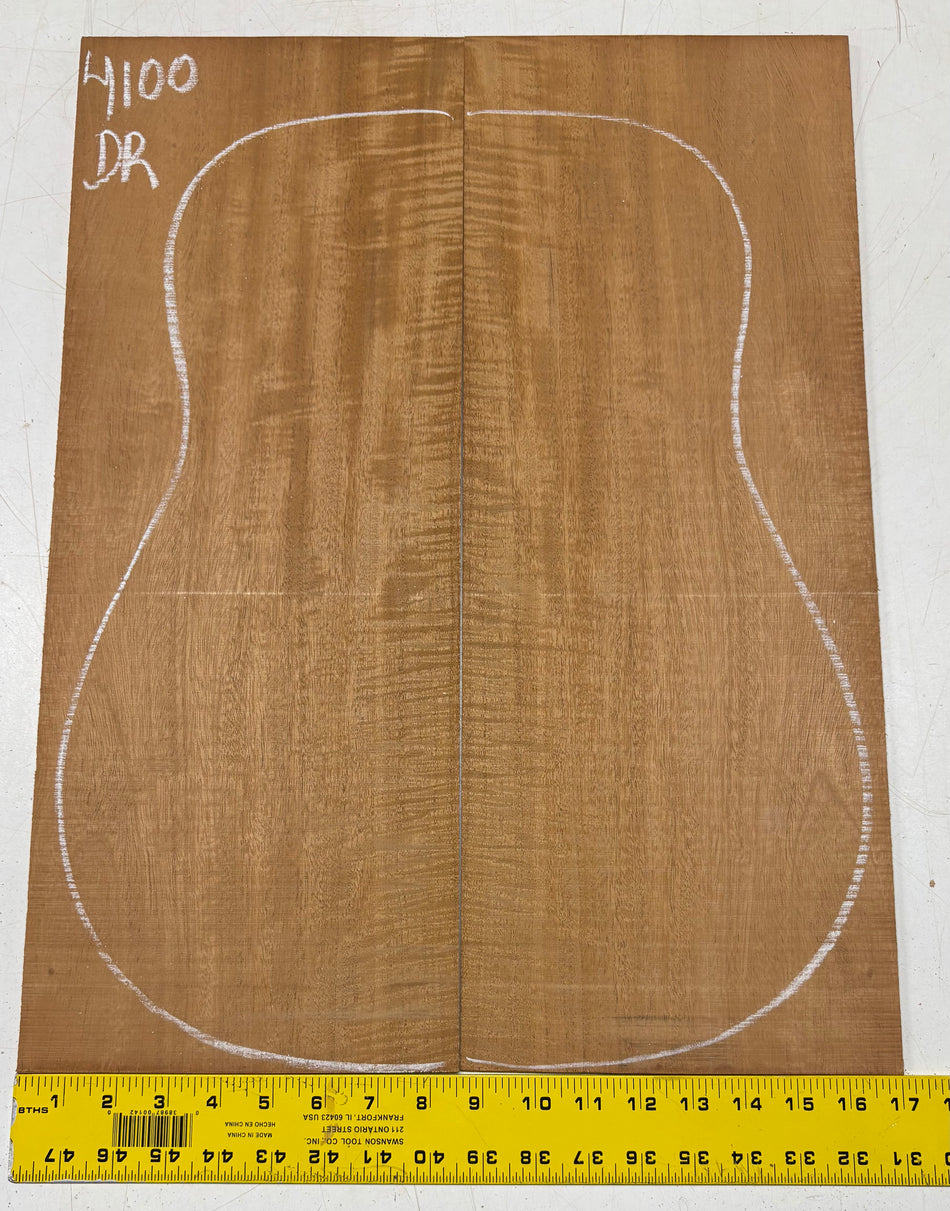Flame Genuine Mahogany Dreadnought Guitar Back Set #4100
