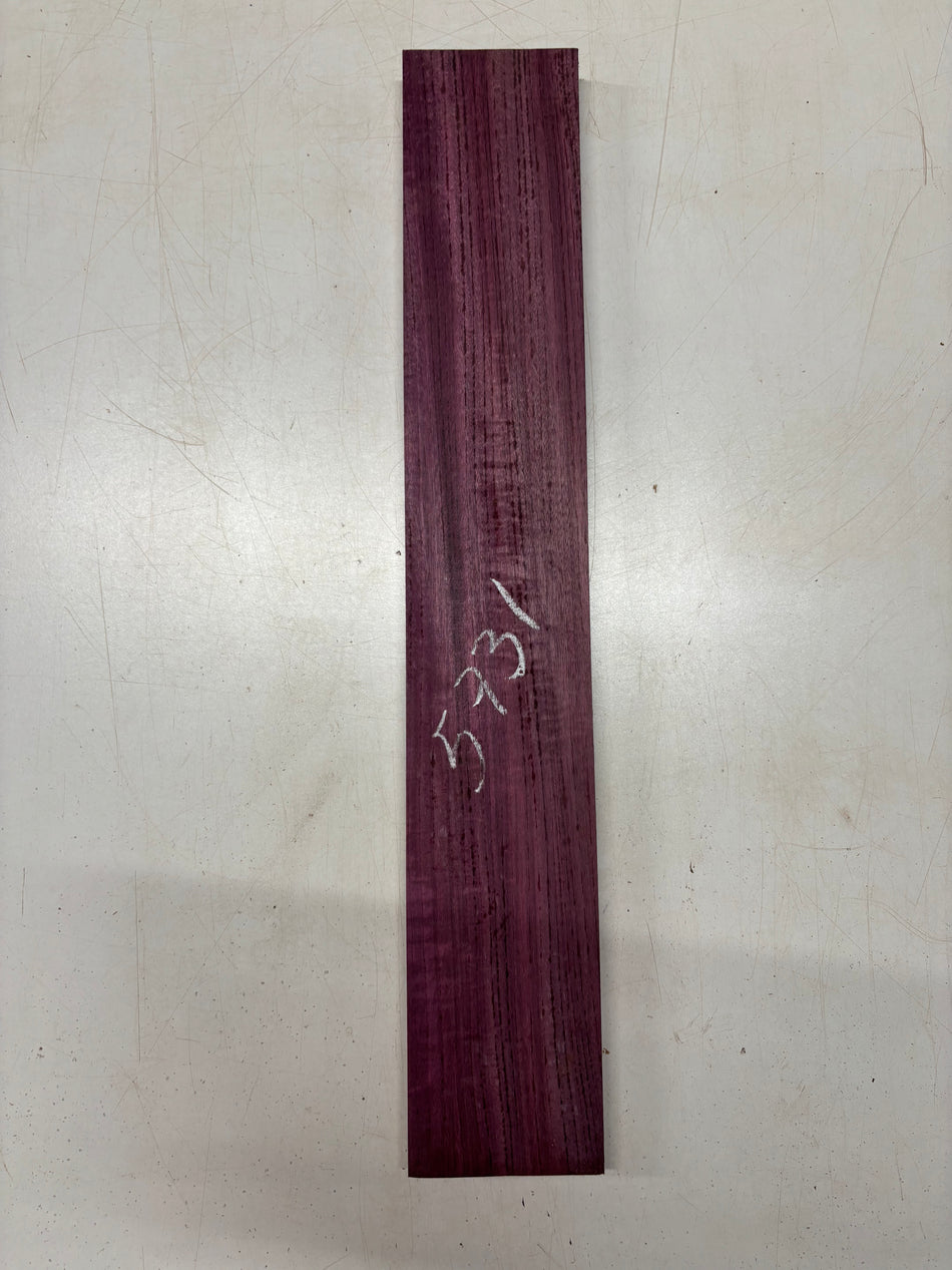 1 Piece, Flame Purpleheart Guitar Neck Blank  24"x4"x1"#5731