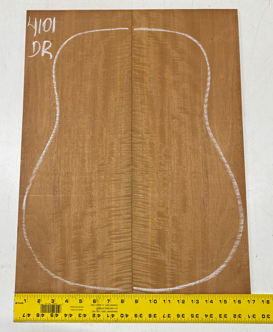Flame Genuine Mahogany Dreadnought Guitar Back Set #4101