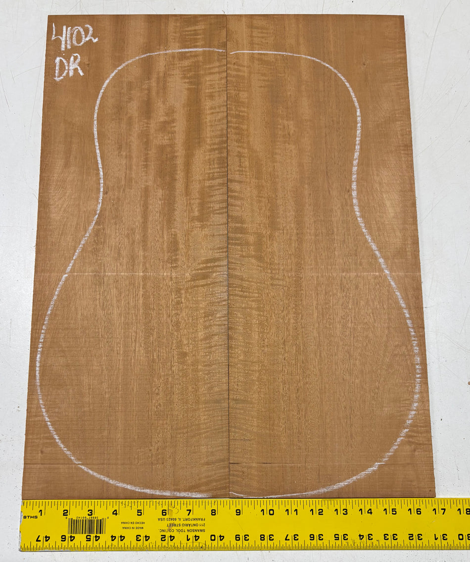 Flame Genuine Mahogany Dreadnought Guitar Back Set #4102
