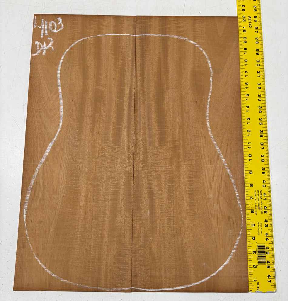 Flame Genuine Mahogany Dreadnought Guitar Back Set #4103