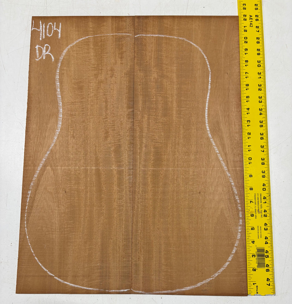 Flame Genuine Mahogany Dreadnought Guitar Back Set #4104