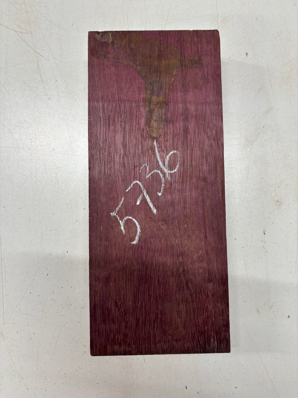 1 Piece, Flame Purpleheart Lumber Board Blank 13"x5-1/2"x2"#5736