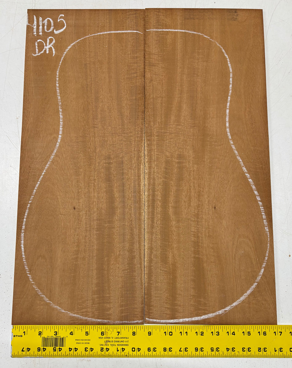 Flame Genuine Mahogany Dreadnought Guitar Back Set #4105