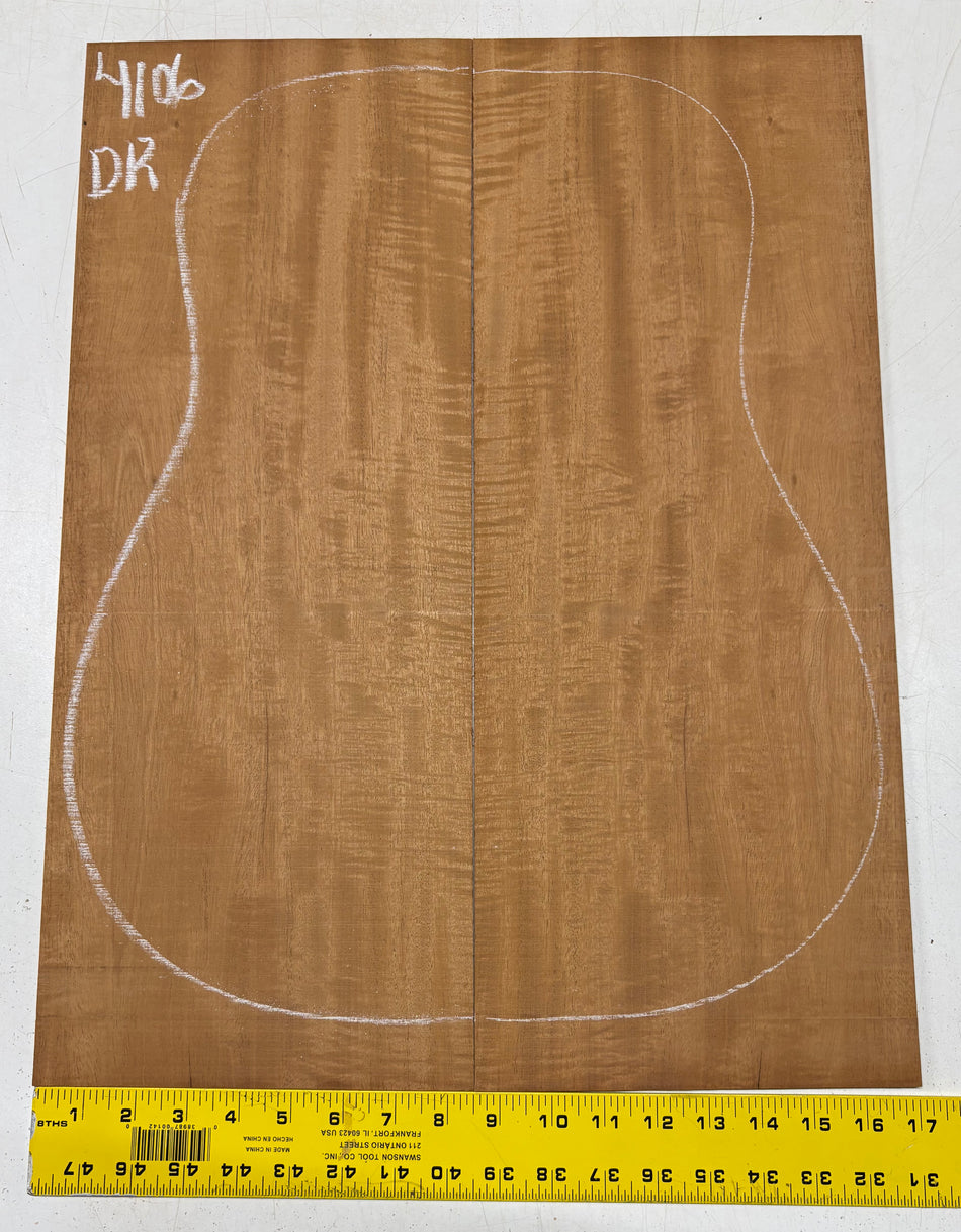 Flame Genuine Mahogany Dreadnought Guitar Back Set #4106