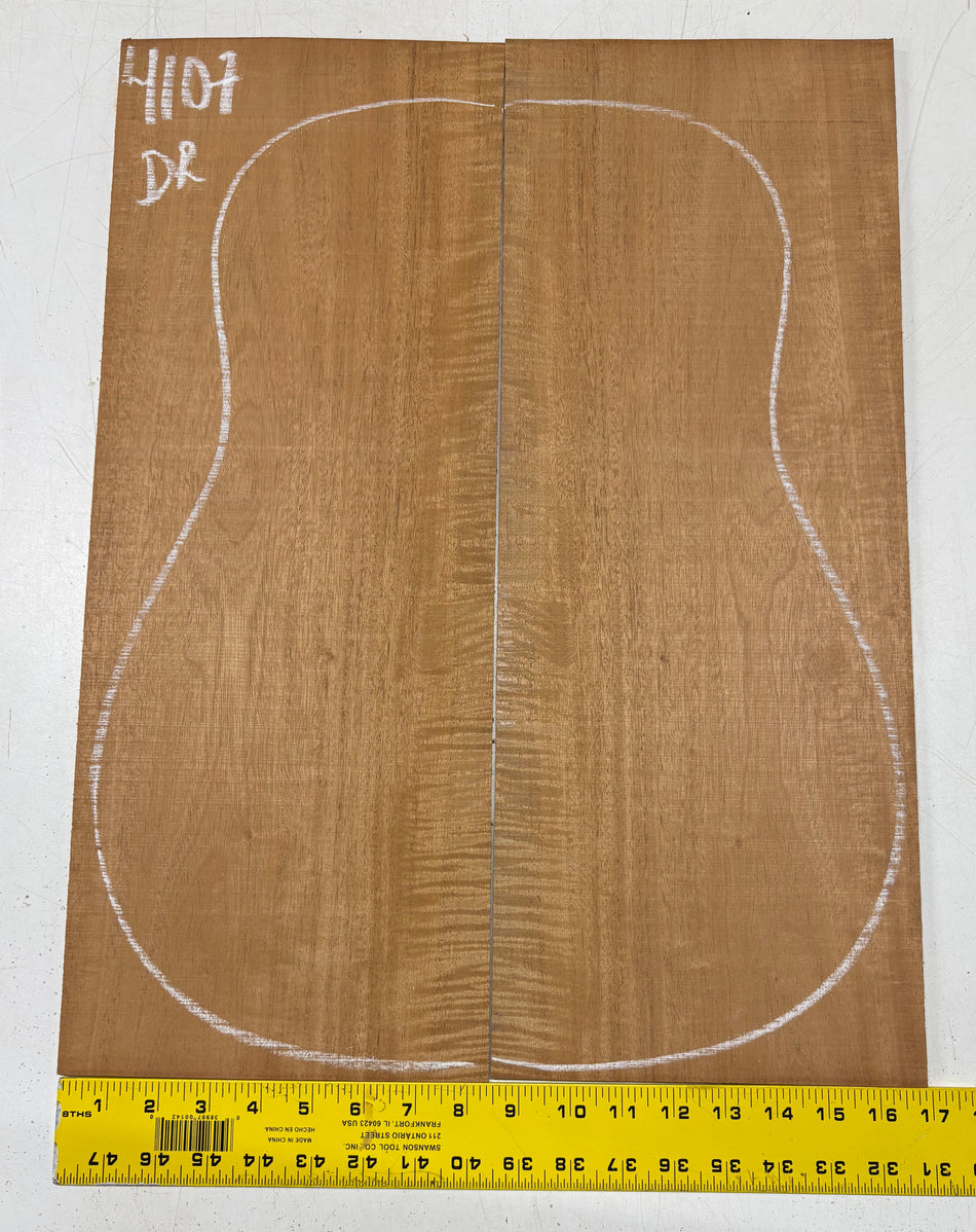 Flame Genuine Mahogany Dreadnought Guitar Back Set #4107