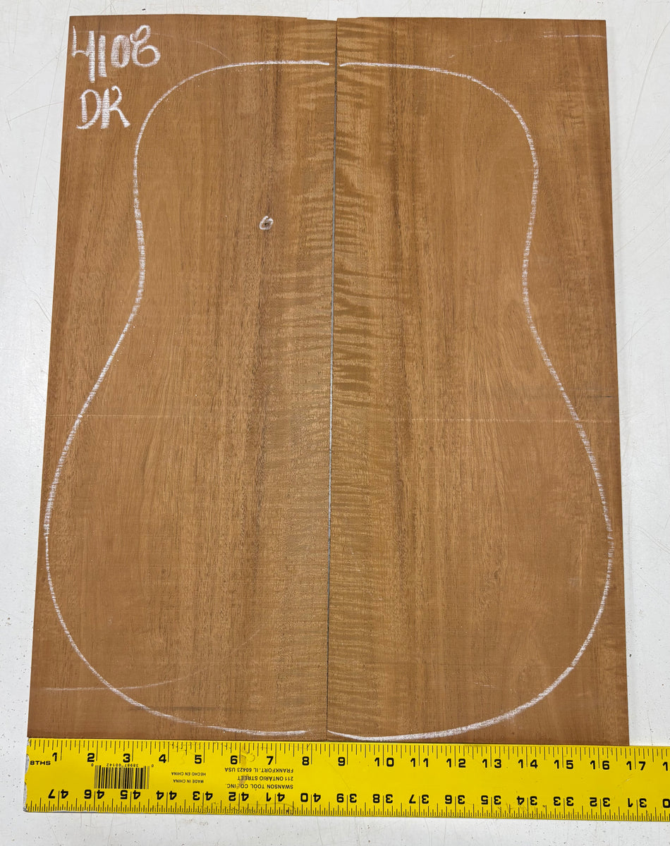 Flame Genuine Mahogany Dreadnought Guitar Back Set #4108