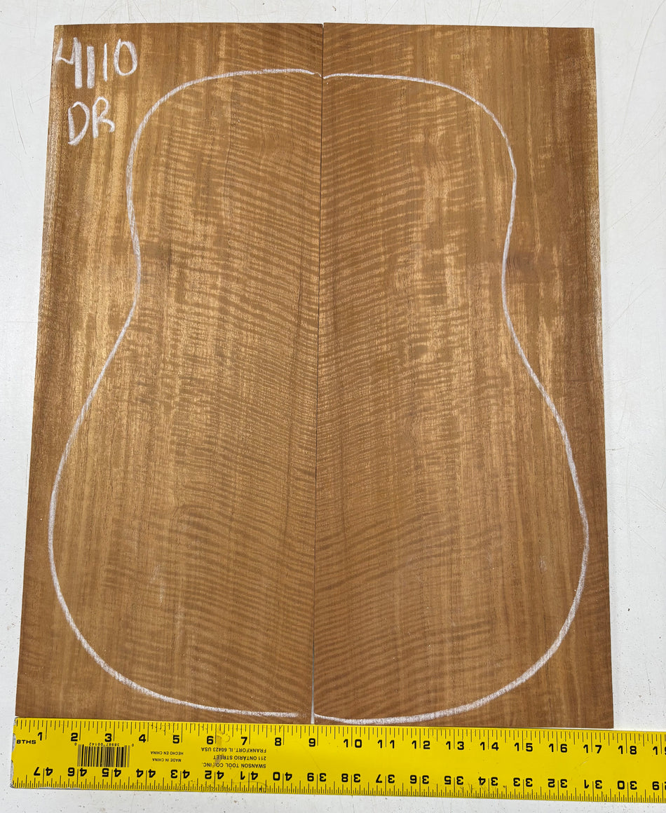 Flame Genuine Mahogany Dreadnought Guitar Back Set #4110