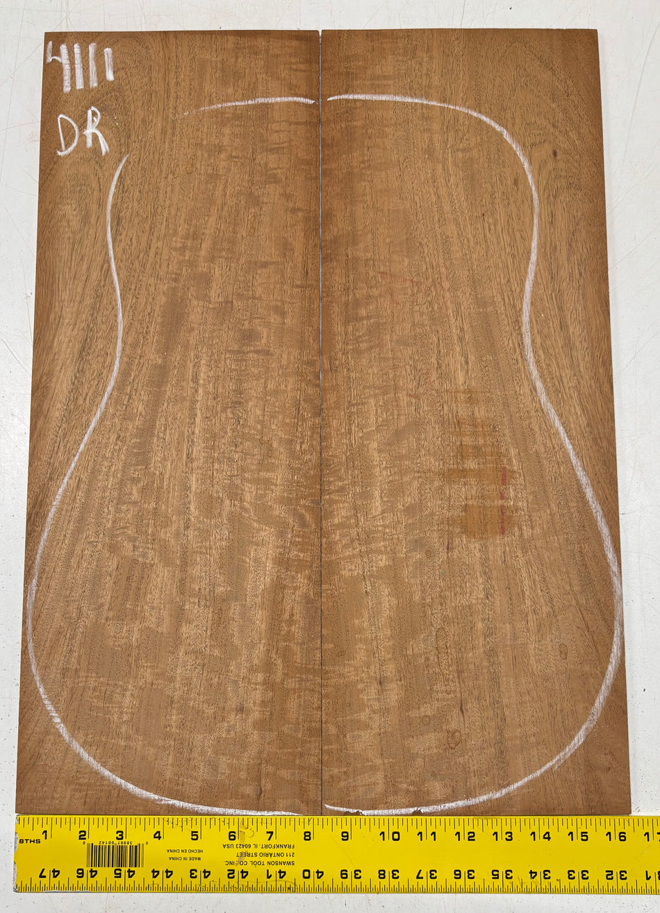 Flame Genuine Mahogany Dreadnought Guitar Back Set #4111