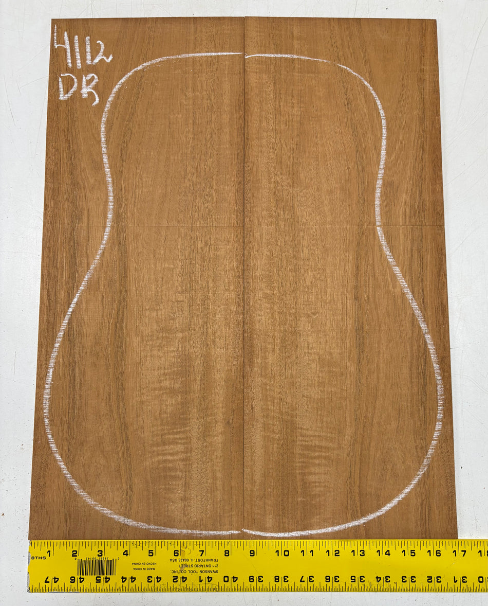 Flame Genuine Mahogany Dreadnought Guitar Back Set #4112