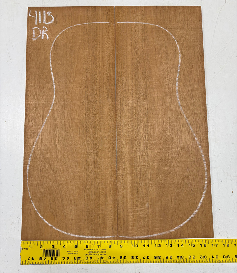 Flame Genuine Mahogany Dreadnought Guitar Back Set #4113