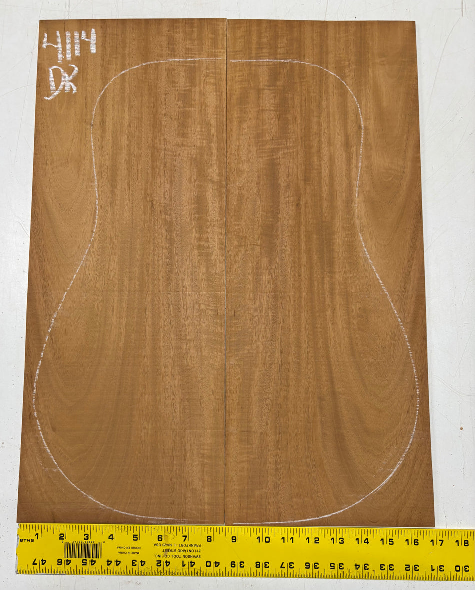 Flame Genuine Mahogany Dreadnought Guitar Back Set #4114
