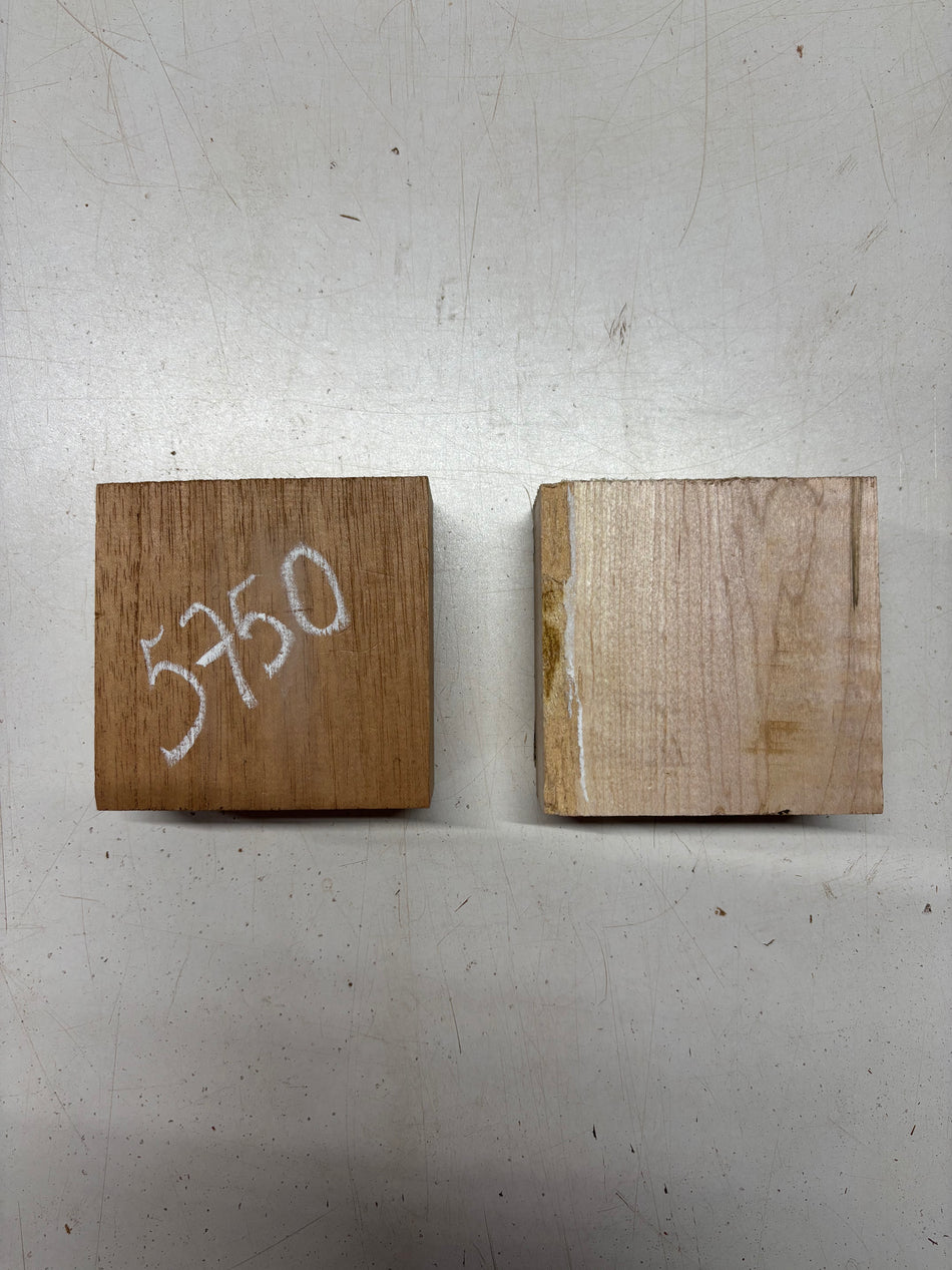 2 Pack, 2 Species Ambrosia Maple + Spanish Cedar Bowl Blanks 4"x4"x2"#5750