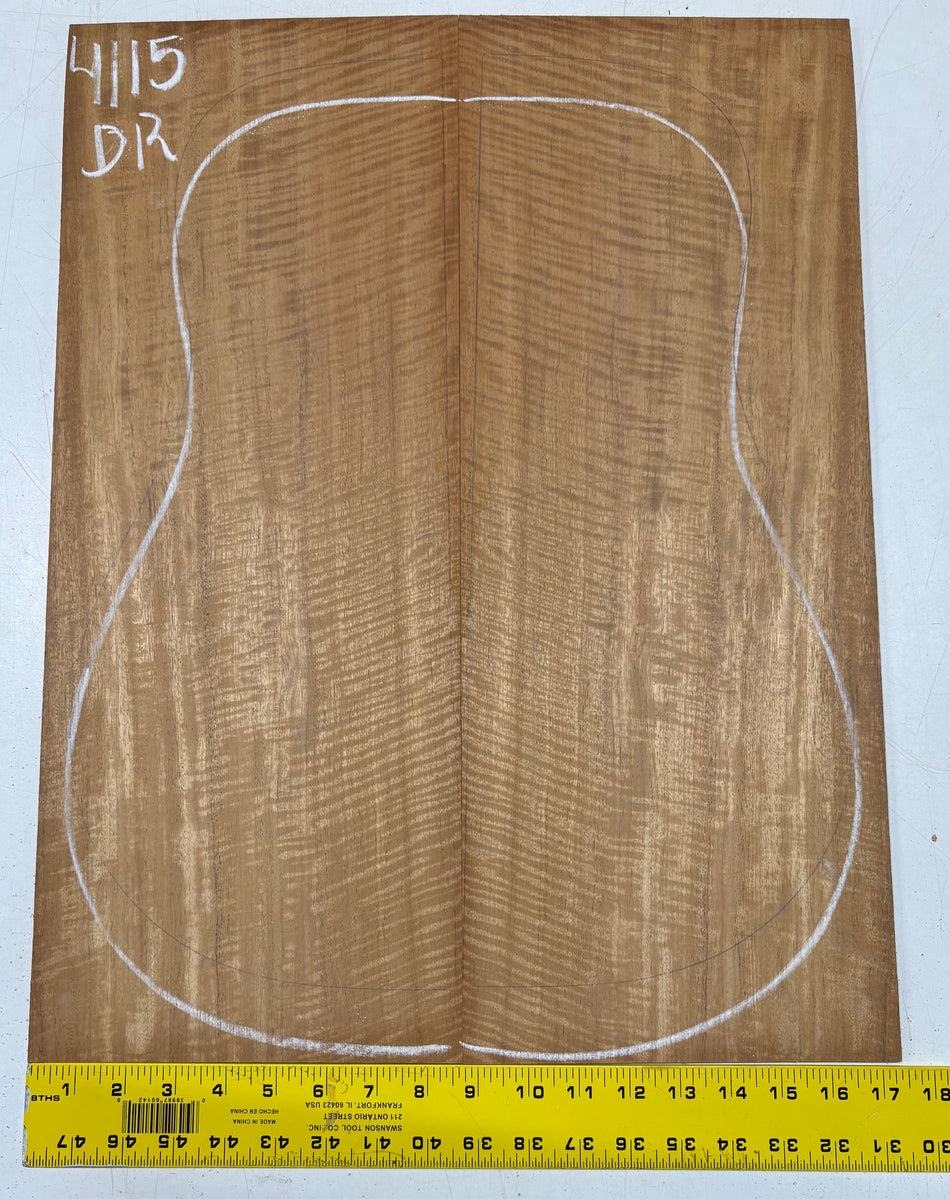 Flame Genuine Mahogany Dreadnought Guitar Back Set #4115