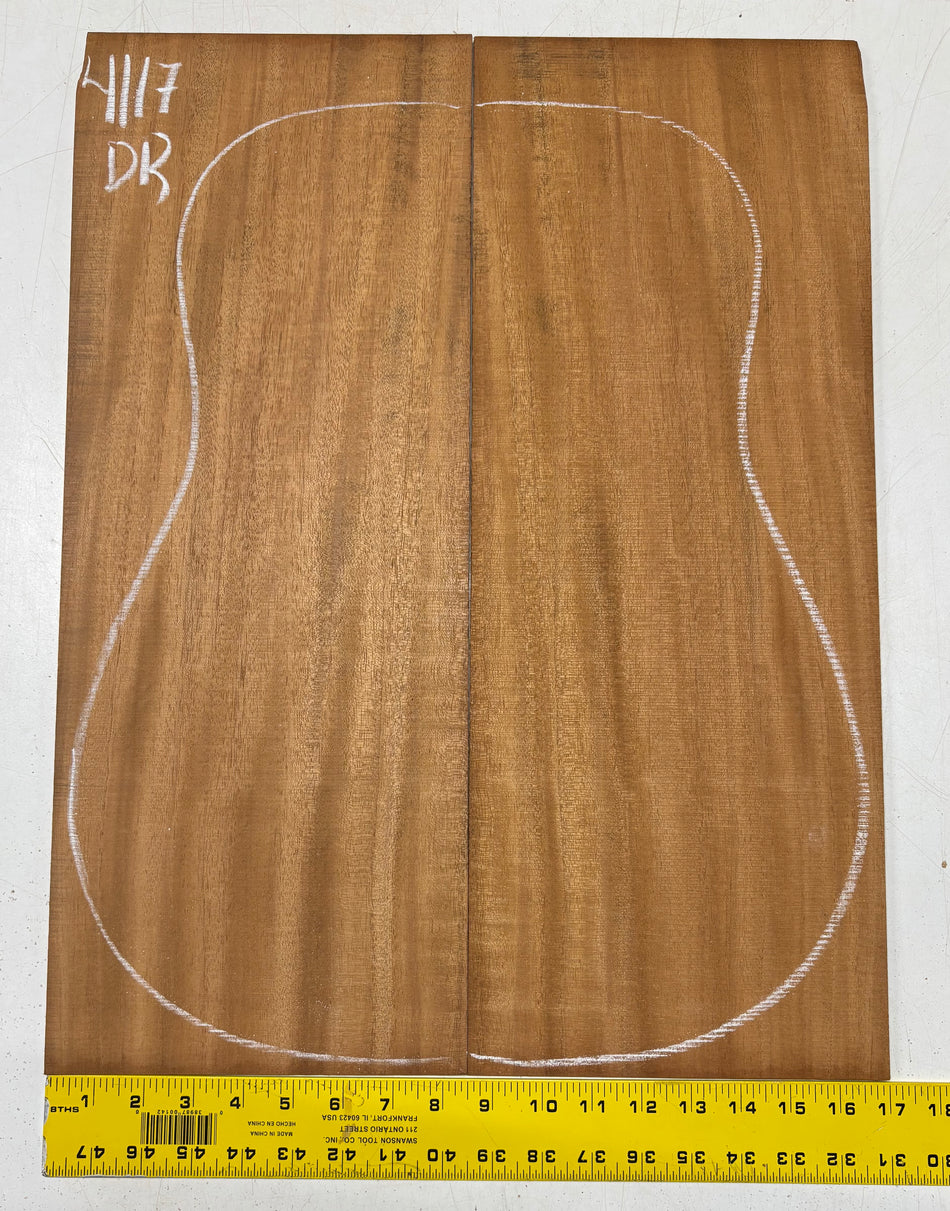 Flame Genuine Mahogany Dreadnought Guitar Back Set #4117