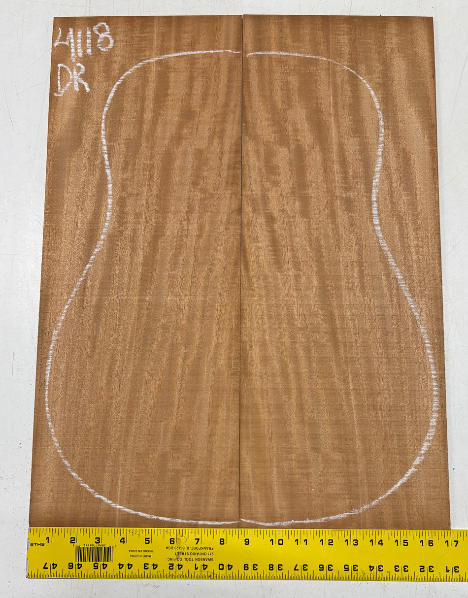 Flame Genuine Mahogany Dreadnought Guitar Back Set #4118