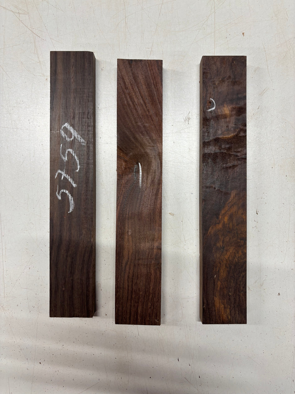3 Pack, Indian Rosewood Thin Stock Lumber 12"x2"x3/4"#5759