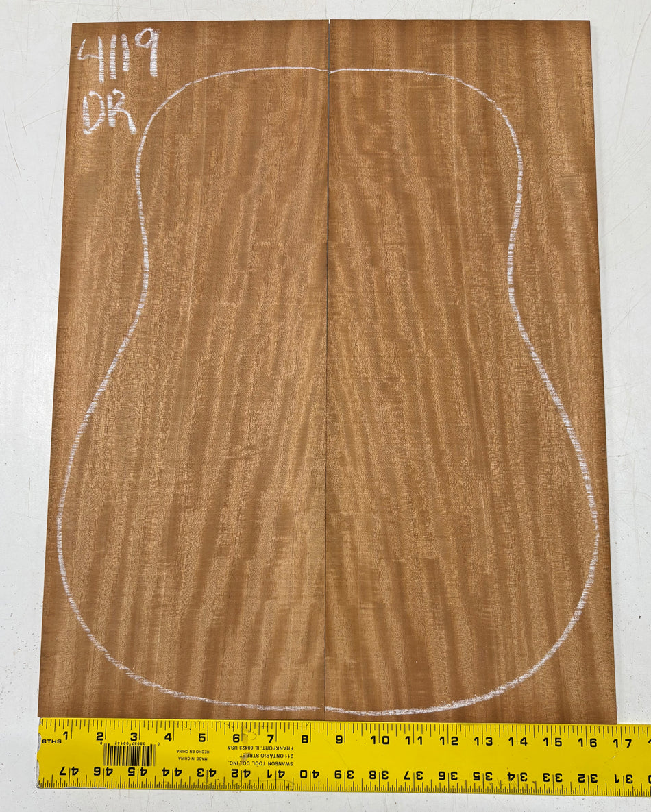 Flame Genuine Mahogany Dreadnought Guitar Back Set #4119