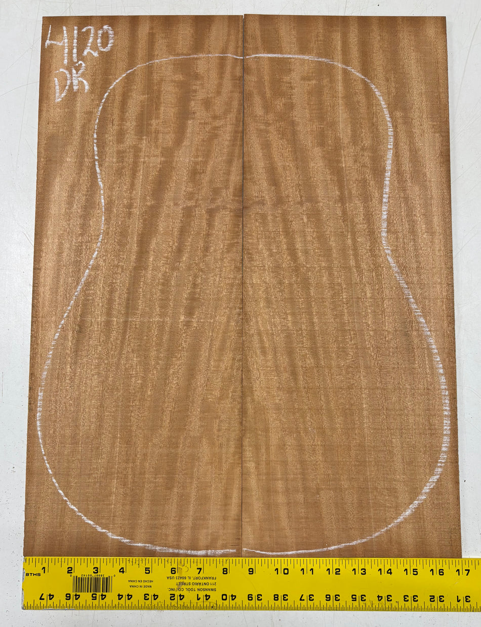Flame Genuine Mahogany Dreadnought Guitar Back Set #4120