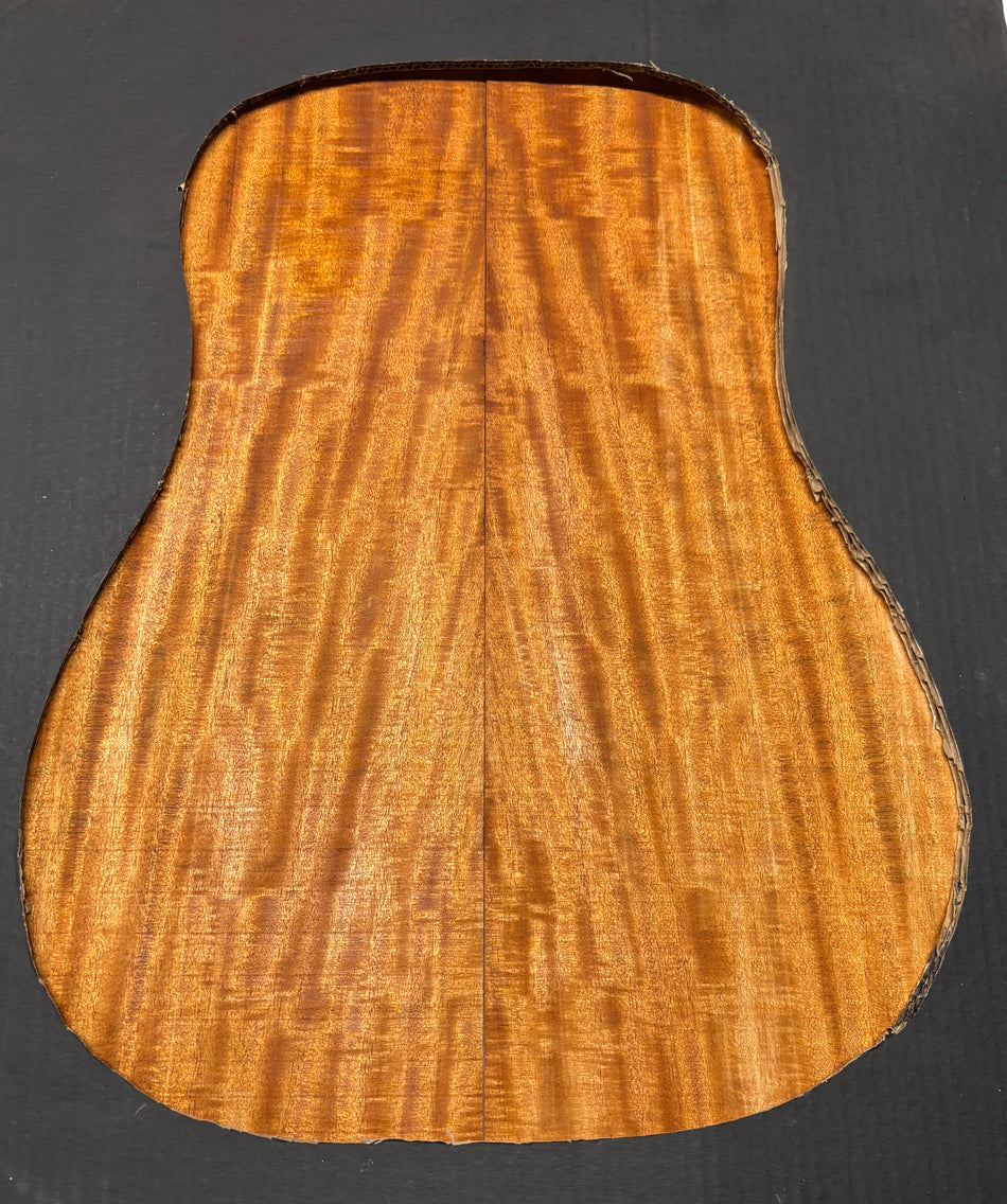 Flame Genuine Mahogany Dreadnought Guitar Back Set #4121