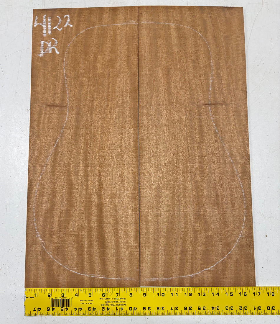 Flame Genuine Mahogany Dreadnought Guitar Back Set #4122