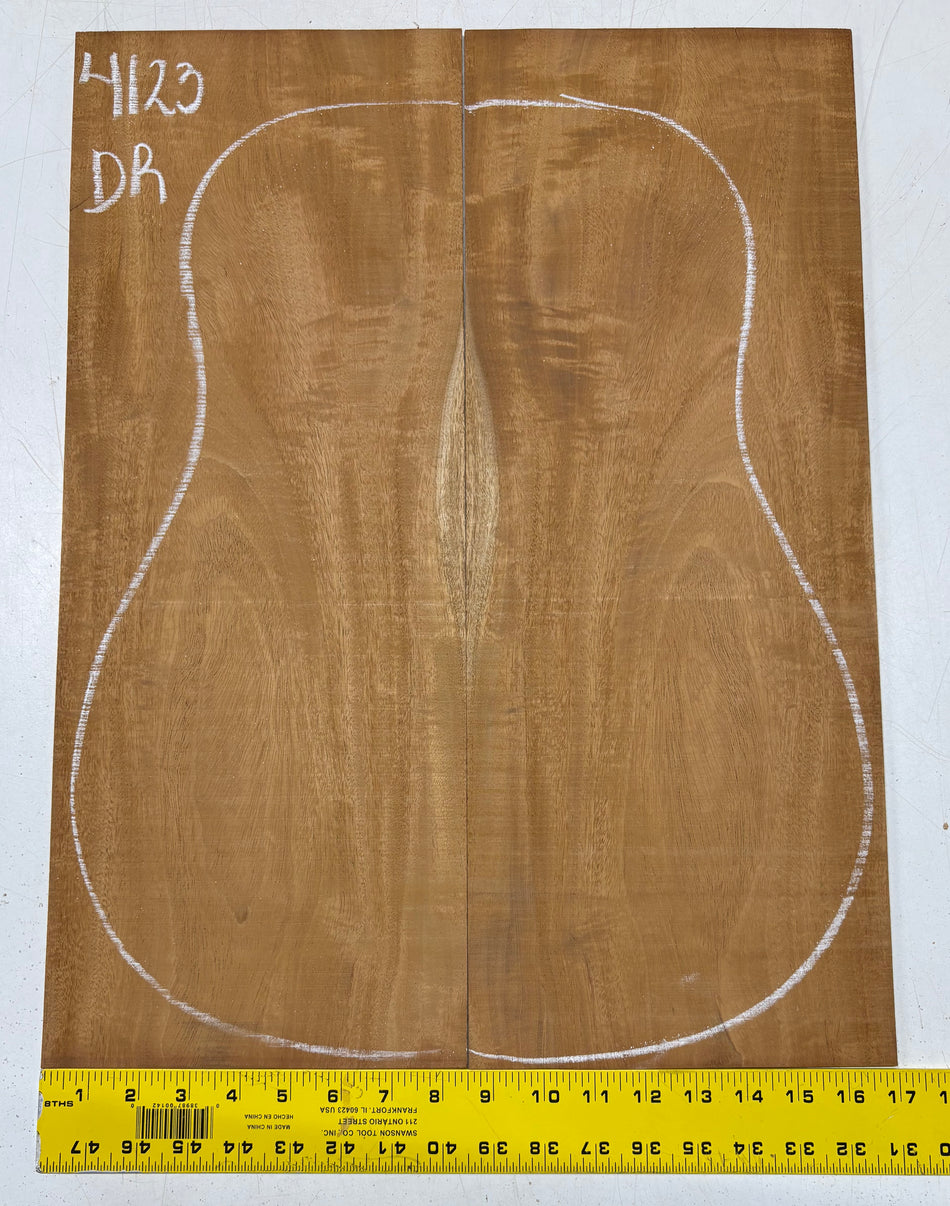 Flame Genuine Mahogany Dreadnought Guitar Back Set #4123
