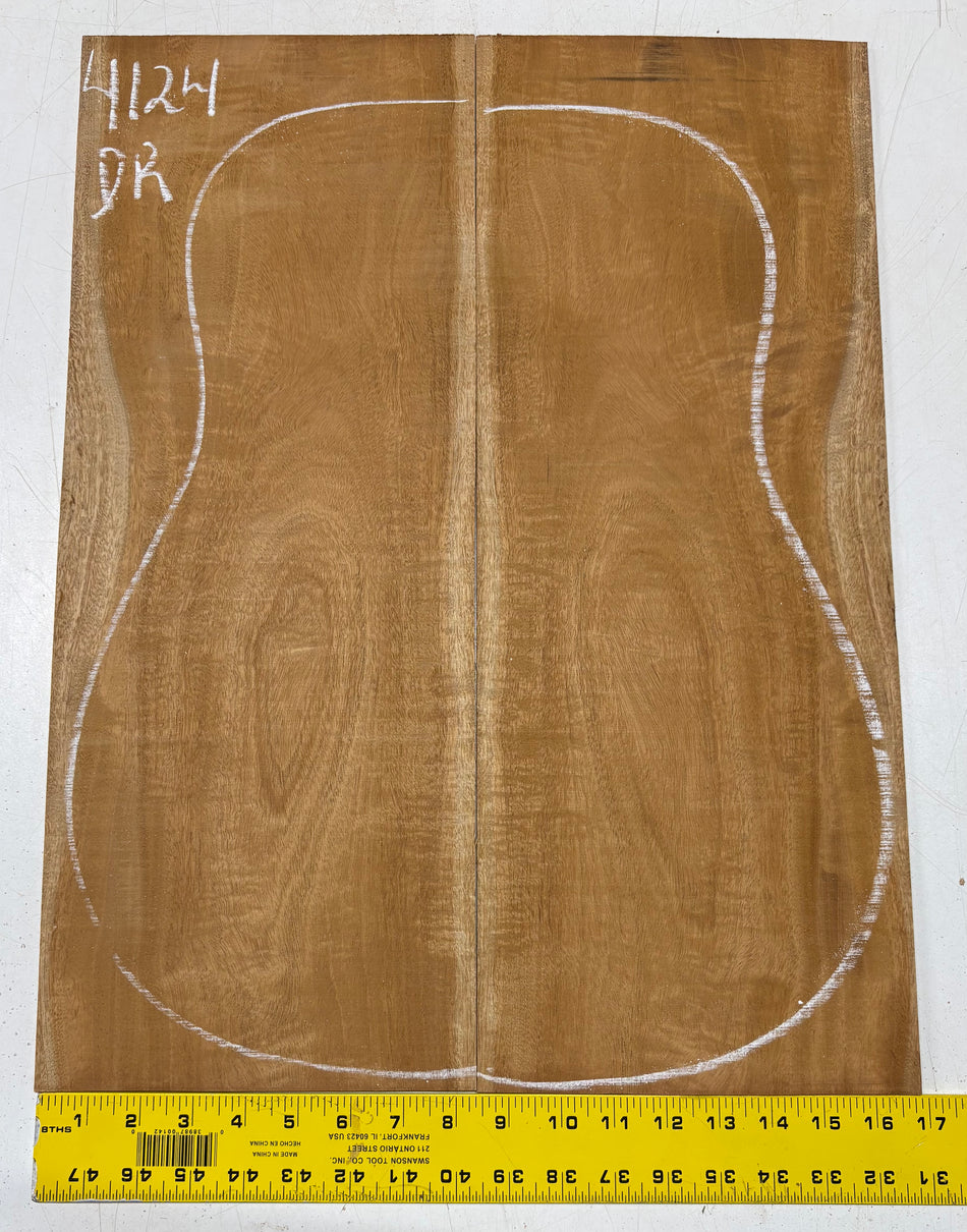 Flame Genuine Mahogany Dreadnought Guitar Back Set #4124