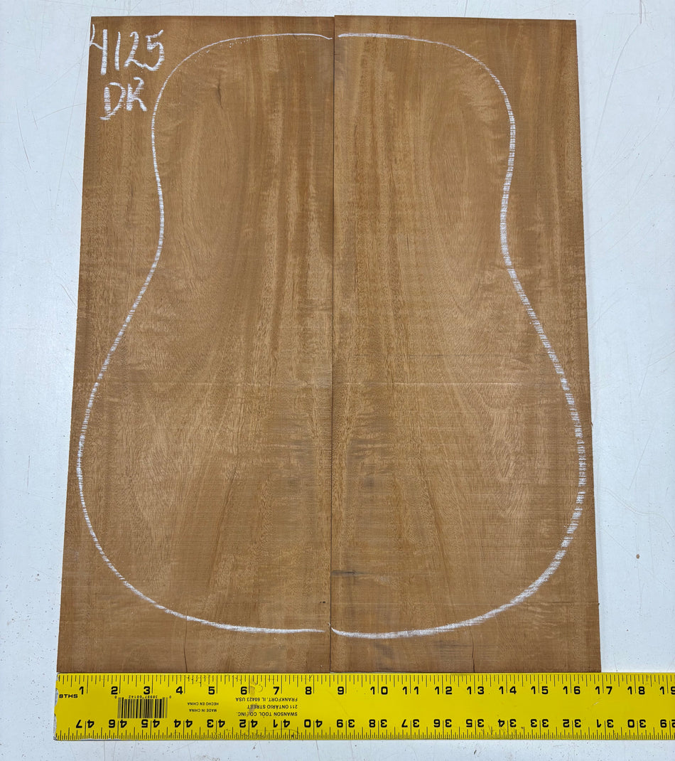 Flame Genuine Mahogany Dreadnought Guitar Back Set #4125