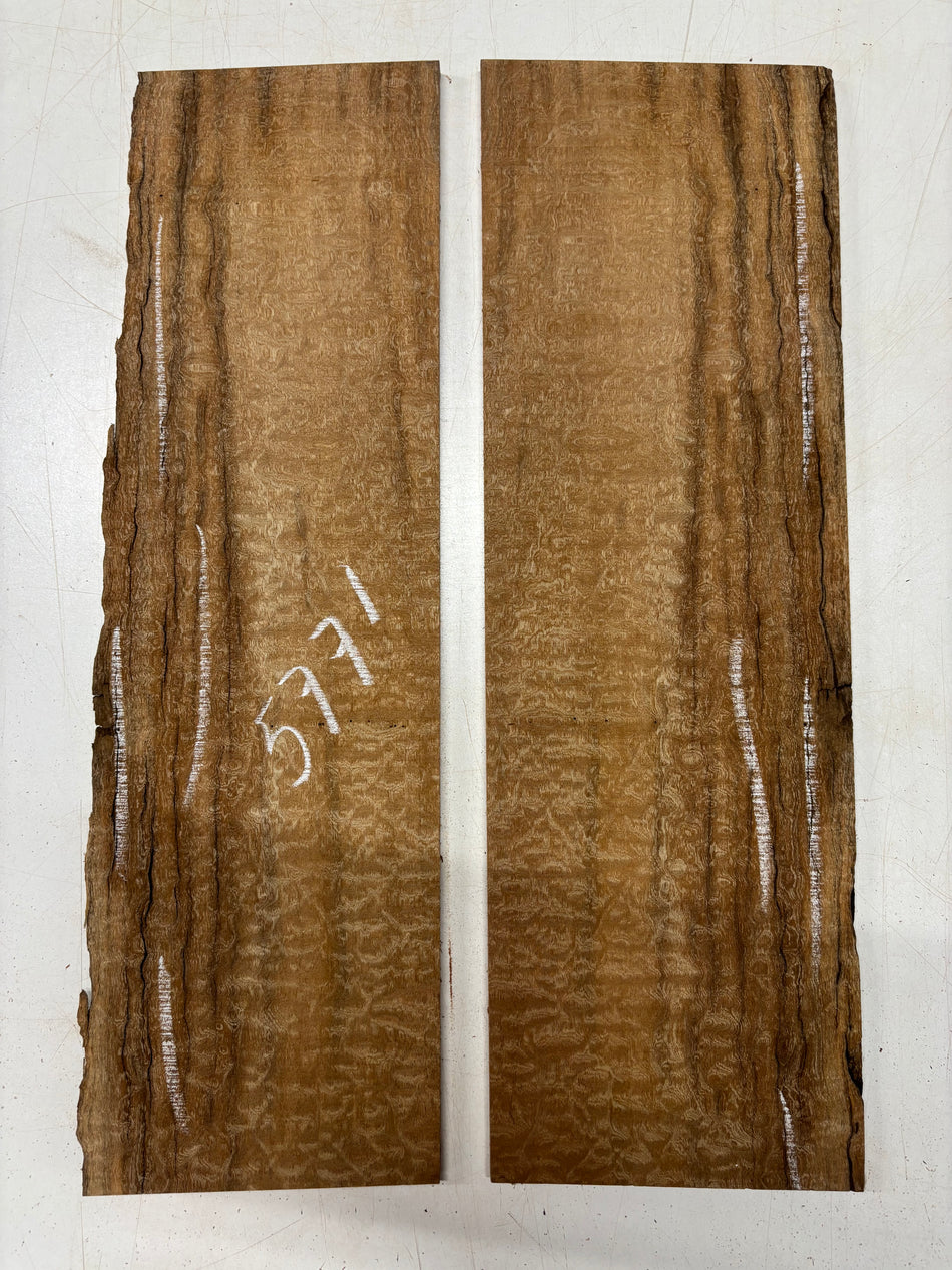 2 Pack, Quilted Sapele Thin Stock Lumber 22"x6-1/2"x3/8"   , 22"x7"x3/8"#5771
