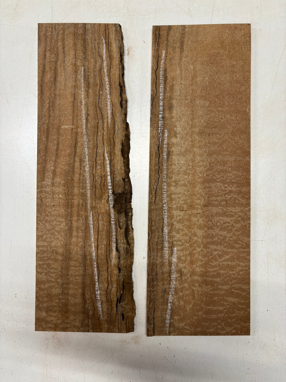 2 Pack, Quilted Sapele Thin Stock Lumber 22"x6-1/2"x3/8"   , 22"x7"x3/8"#5771