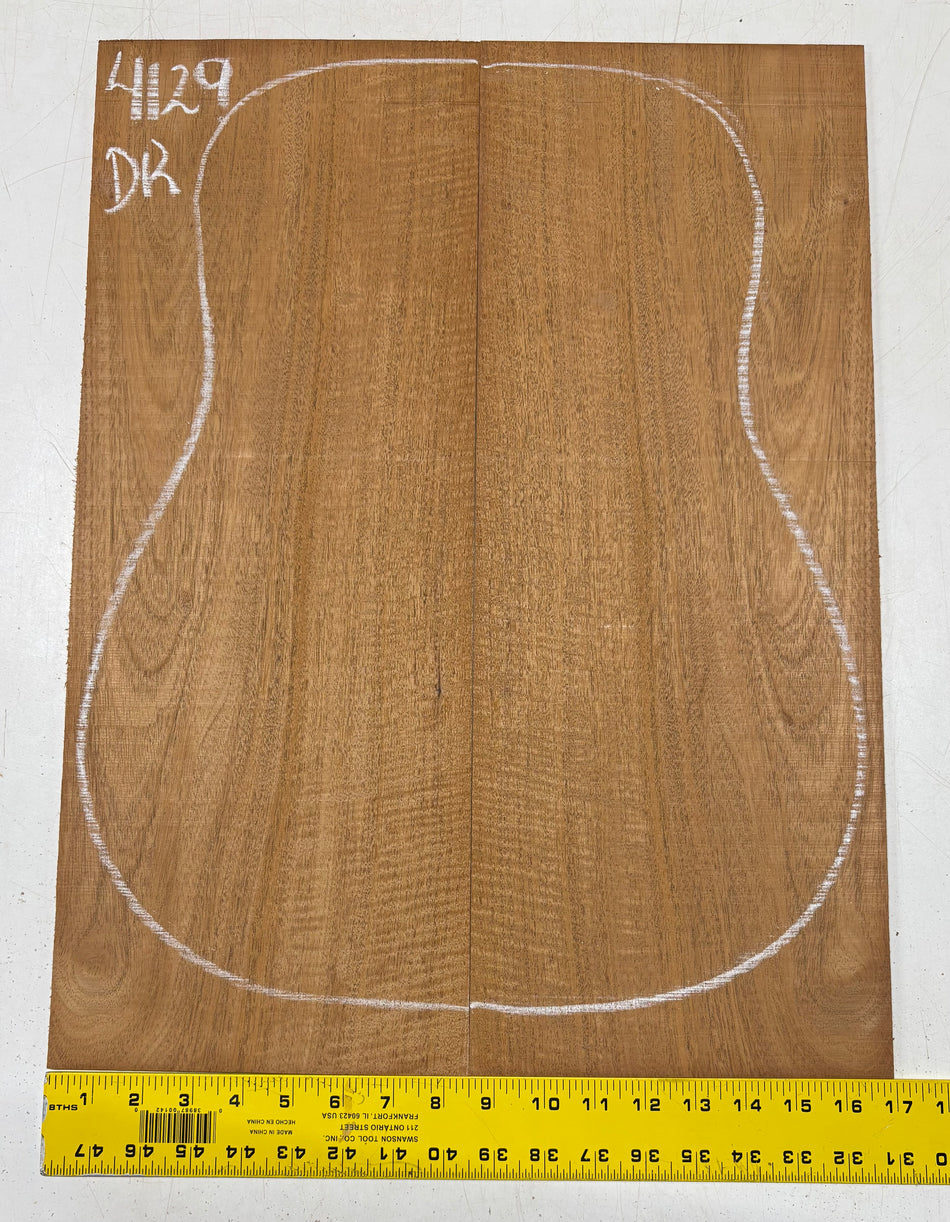 Flame Genuine Mahogany Dreadnought Guitar Back Set #4129