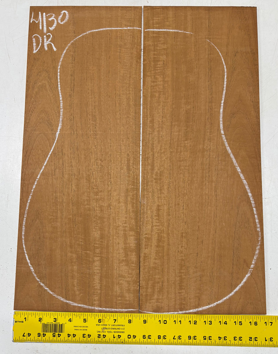 Flame Genuine Mahogany Dreadnought Guitar Back Set #4130