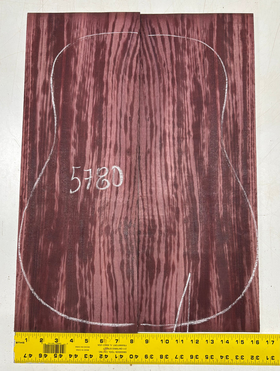 Purpleheart Dreadnought Guitar Back Set 22"x9"x1/8"#5780