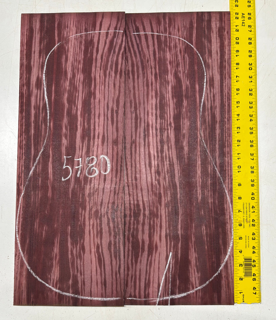 Purpleheart Dreadnought Guitar Back Set 22"x9"x1/8"#5780